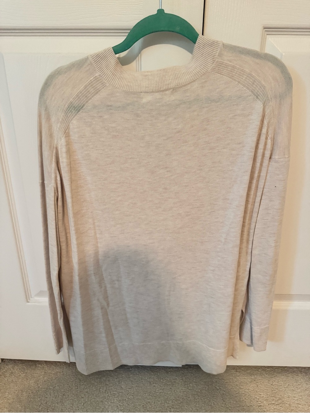 Chelsea28 Heathered Oatmeal V Neck Sweater - Picture 3 of 4